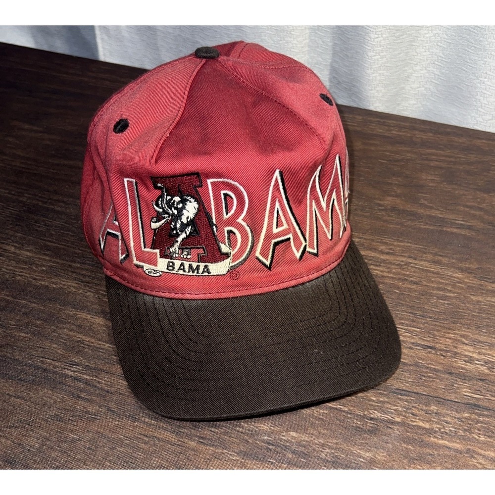 Vintage Alabama Crimson Tide SnapBack Hat Large Logo Elephant